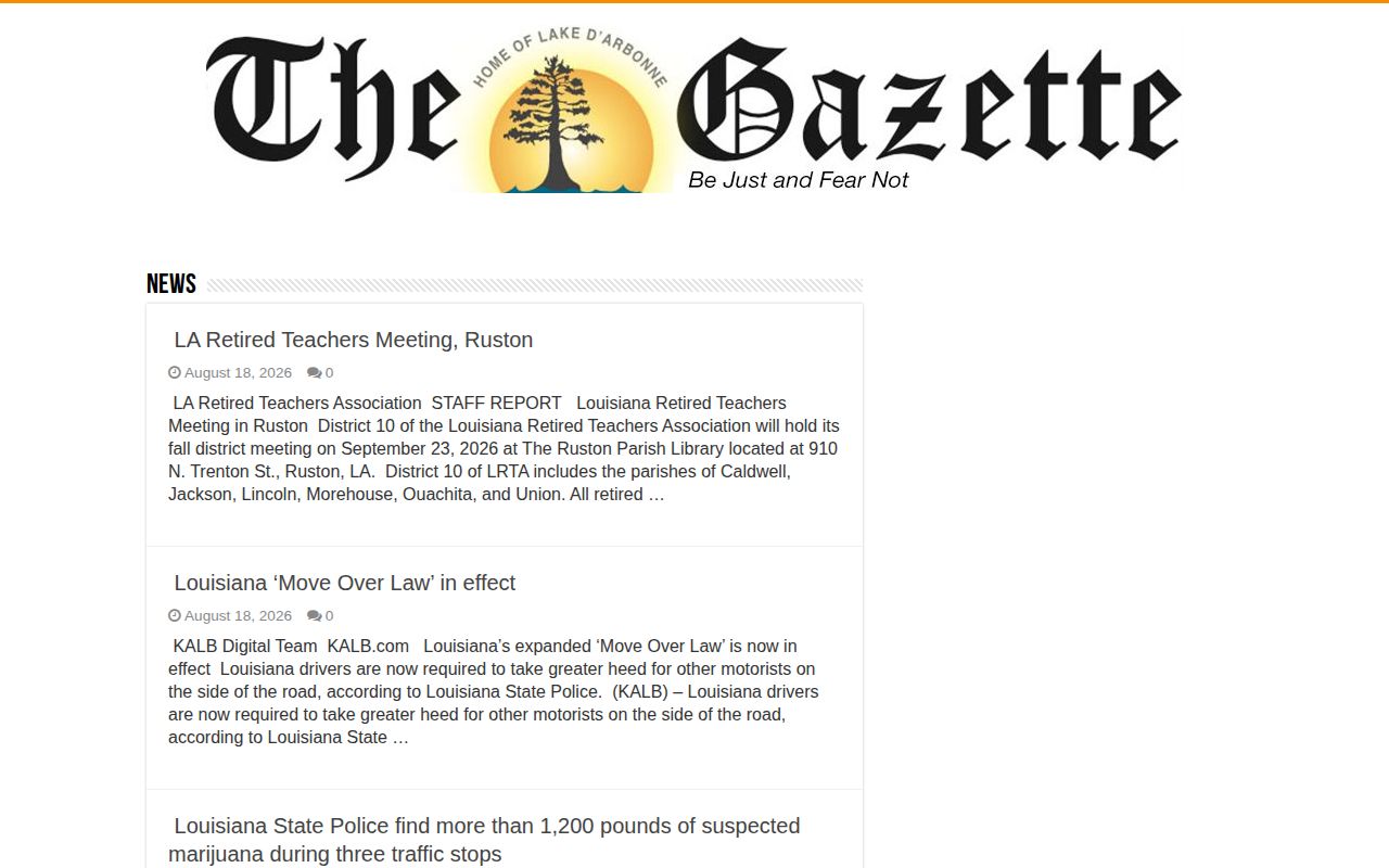 Union Parish Gazette crime news and arrest coverage page